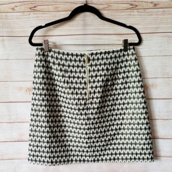 LOFT A-Line Metallic Mini Skirt Lined Brown/Cream Women's Size 10 - Picture 4 of 12